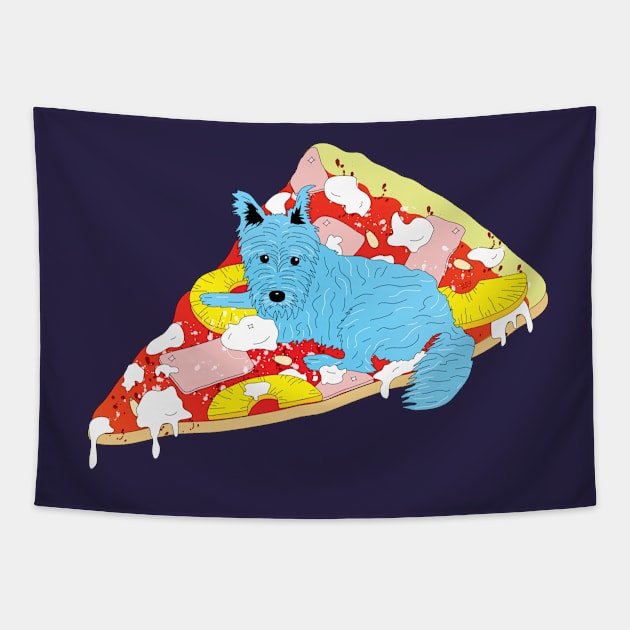 Pizza Dog Tapestry by 319heads