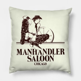 Manhandler Saloon Vintage Gay Retro Leather Western Pillow