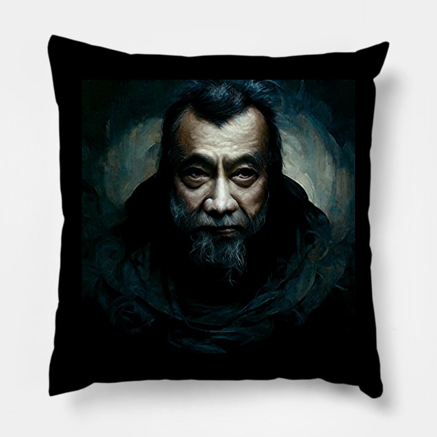 Confucius | Dark Portrait Pillow by Classical