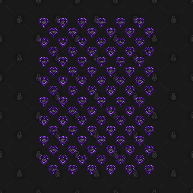 Love Heart in Purple Color Pattern by The Black Panther