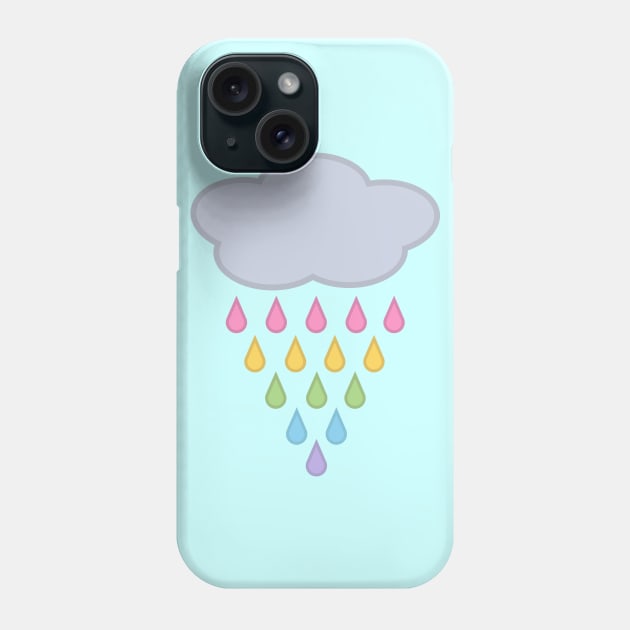 Raining Rainbow Rain Cloud in Blue Phone Case by Kelly Gigi