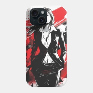 Black Ink Business Woman Phone Case