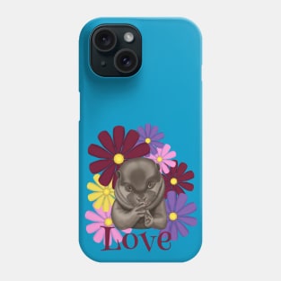 Love. Otter with flowers. Phone Case