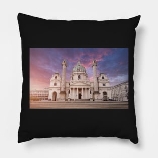 Saint Charles Church (Wiener Karlskirche) in Vienna, Austria Pillow