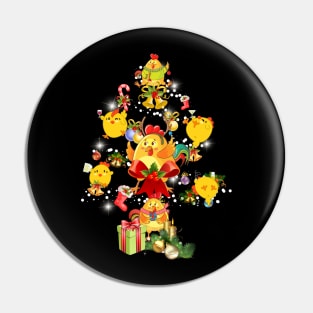 Chicken Christmas Tree Pin