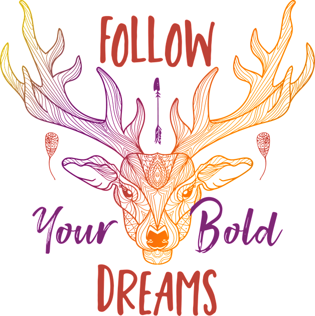 Follow Your Bold Dreams Deer Kids T-Shirt by Emart