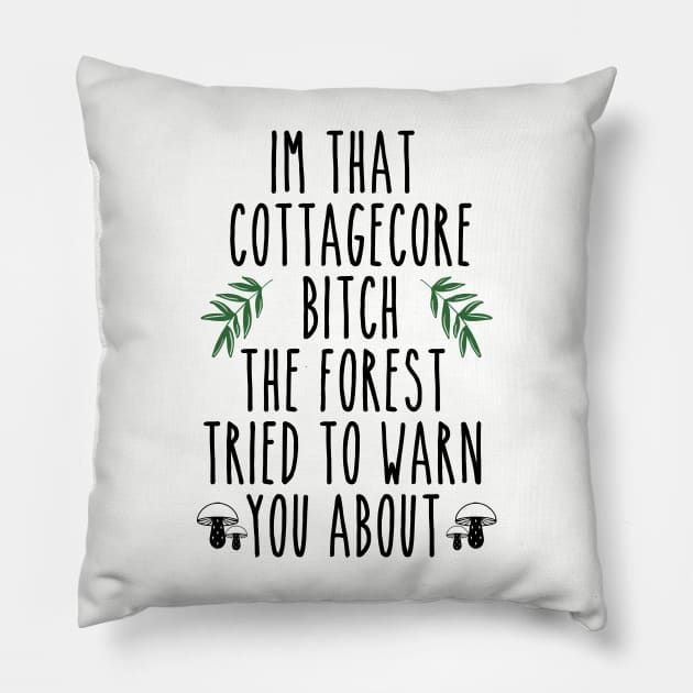 Cottagecore Girl Pillow by BethTheKilljoy