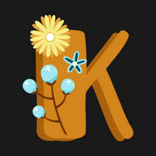 Letter  K - Floral Alphabet T-Shirt