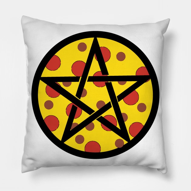 Pizza Pentagram Pillow by LunaMay