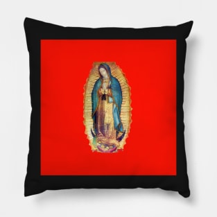 Our Lady of Guadalupe Virgin Mary Tilma Red Pillow