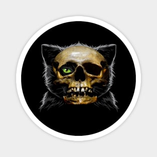 cat wearing skull mask Magnet