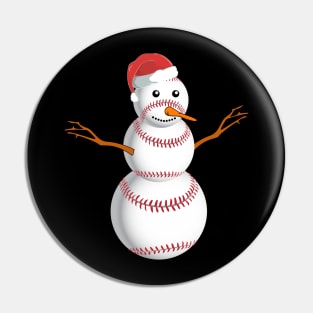 Baseball Snowman Christmas Shirt Pin