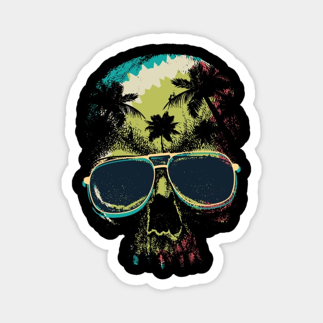 Skull in Paradise Magnet by shipwrecked2020