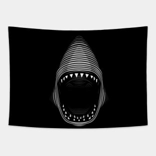 Line shark white Tapestry