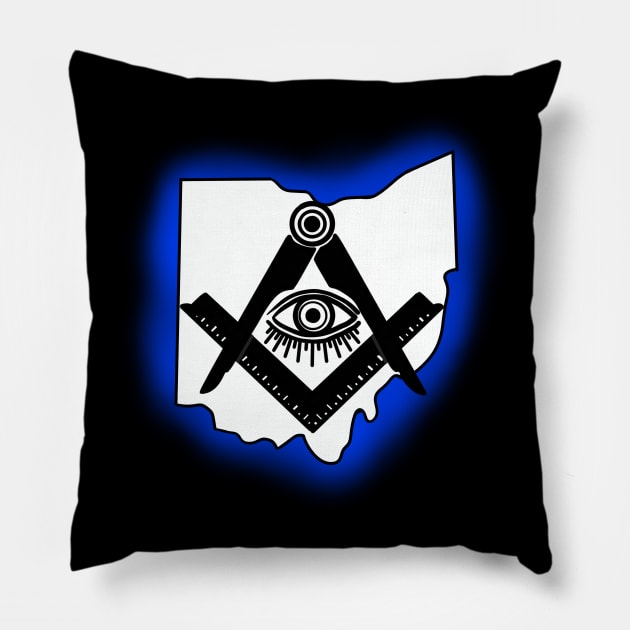 Masonic Square and Compass over Ohio Pillow by TDANIELSART 