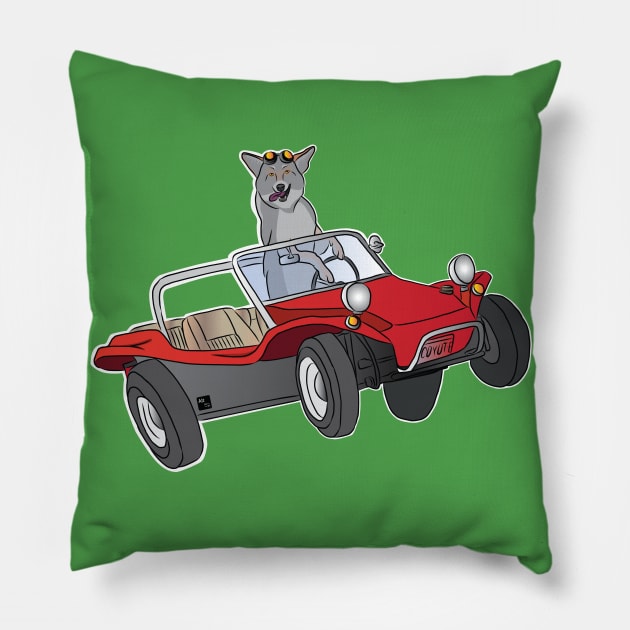 Coyote Dune Buggy Pillow by AltTabStudio