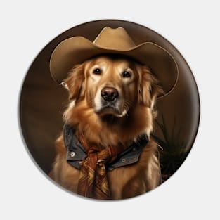 Cowboy Dog - Golden Retriever Pin