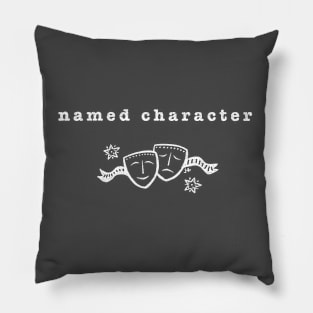 Named Character Drama Masks line art in white by SewLalla Pillow