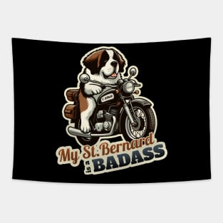 St. Bernard Biker Tapestry