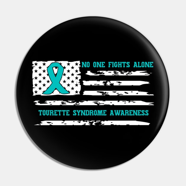 No One Fights Alone Tourette Syndrome Awareness Pin by Geek-Down-Apparel