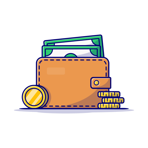 Wallet With Money Cartoon Vector Icon Illustration (2) by Catalyst Labs