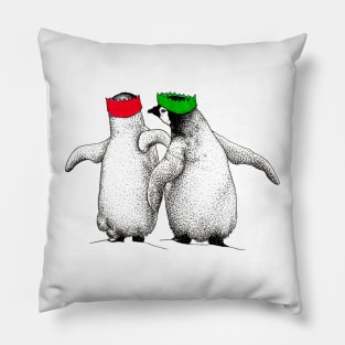 Festive Penguin Chicks Pillow