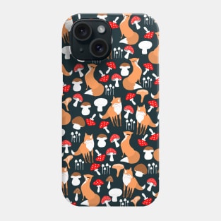 Cute Fox and Mushrooms Pattern Phone Case