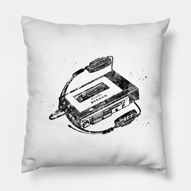 Vintage Walkman and Headphone Pillow by erzebeth