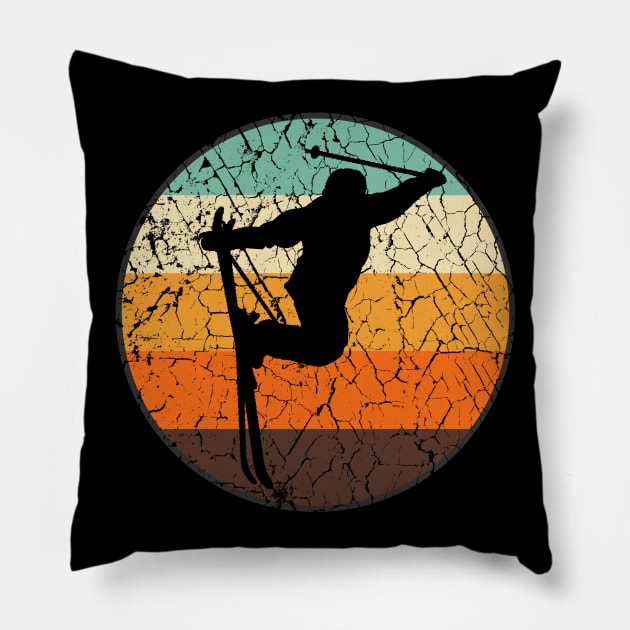 Tail Grab Trick | Vintage Skiing Lovers Pillow by jpmariano