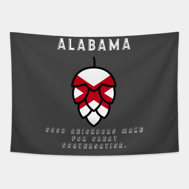 Alabama Craft Beer State Flag United States of Craft Beer T-Shirt Tapestry by Owl House Creative