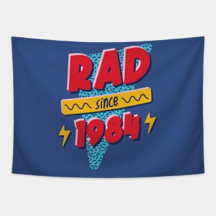 Rad Since 1984 // Retro Memphis Style 90s Nostalgia Tapestry