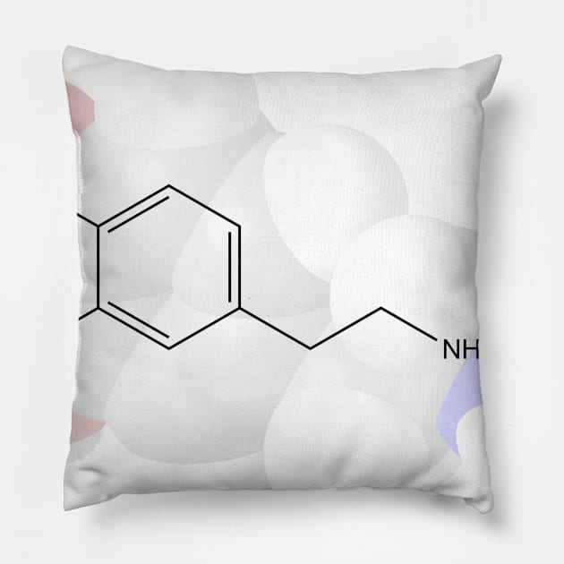 Dopamine Molecule Chemistry Pillow by ChemECool