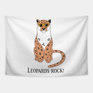 Leopards Rock, Funny Cute Leopard Love Tapestry