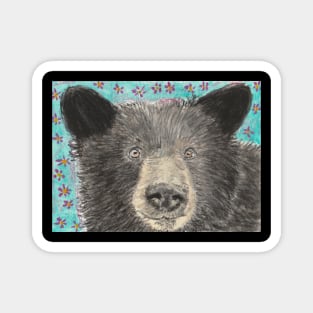 Black bear  face art Magnet