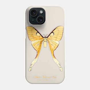 Moth - Malaysian Moon Moth, Actias Maenas Leto female 4 Phone Case