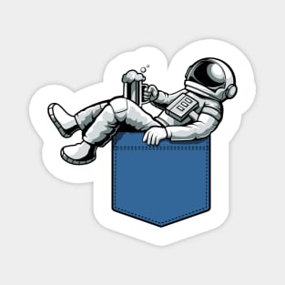 Relaxing astronauts Magnet