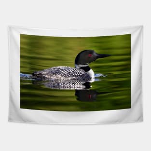 Calming Greens - Common Loon Tapestry