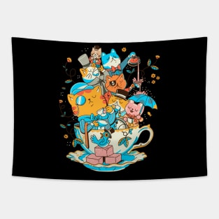 Tea cat party Tapestry