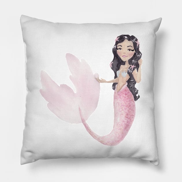 Starfish Mermaid 1 Pillow by littlemoondance