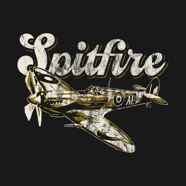 Spitfire RAF Fighter Aircraft Plane Airplane British UK Supermarine Retro vintage by BeesTeez