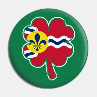 St Louis Flag Irish Lucky Clover St Patrick's Day Pin