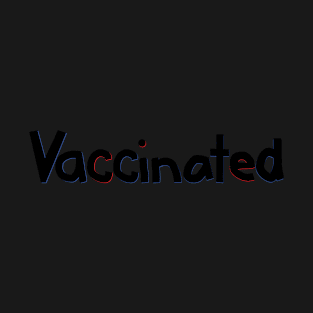 Vaccinated Typography Minimal Ghost T-Shirt