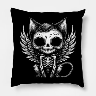 Skeleton Cat Pillow