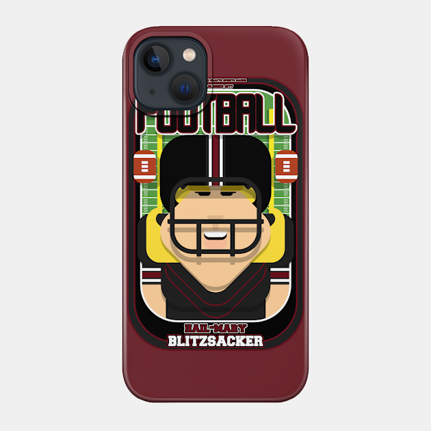 American Football Black and Maroon - Hail-Mary Blitzsacker - Hazel version - American Football - Phone Case