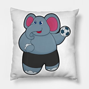 Elephant as Handball player with Handball ball Pillow