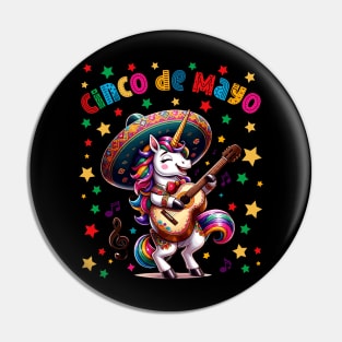 Cinco de Mayo Fiesta Unicorn 2024 Men Women Kids Funny Pin