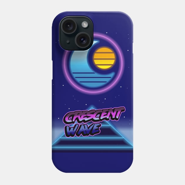 Retrowave Crescent Moon (transparent) Phone Case by VixenwithStripes