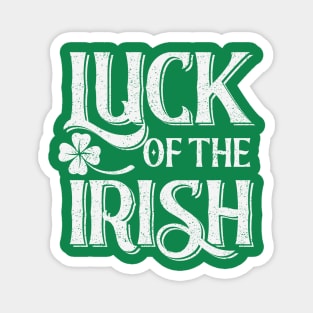 Saint Patrick Luck of the Irish White Vintage Magnet
