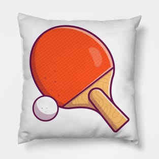 Tennis tabel ball with bet cartoon Pillow