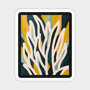 Abstract tropical leaves, Plant, Line art Magnet